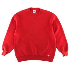 90s blank Russell Athletic solid red crewneck sweatshirt 1990s vintage